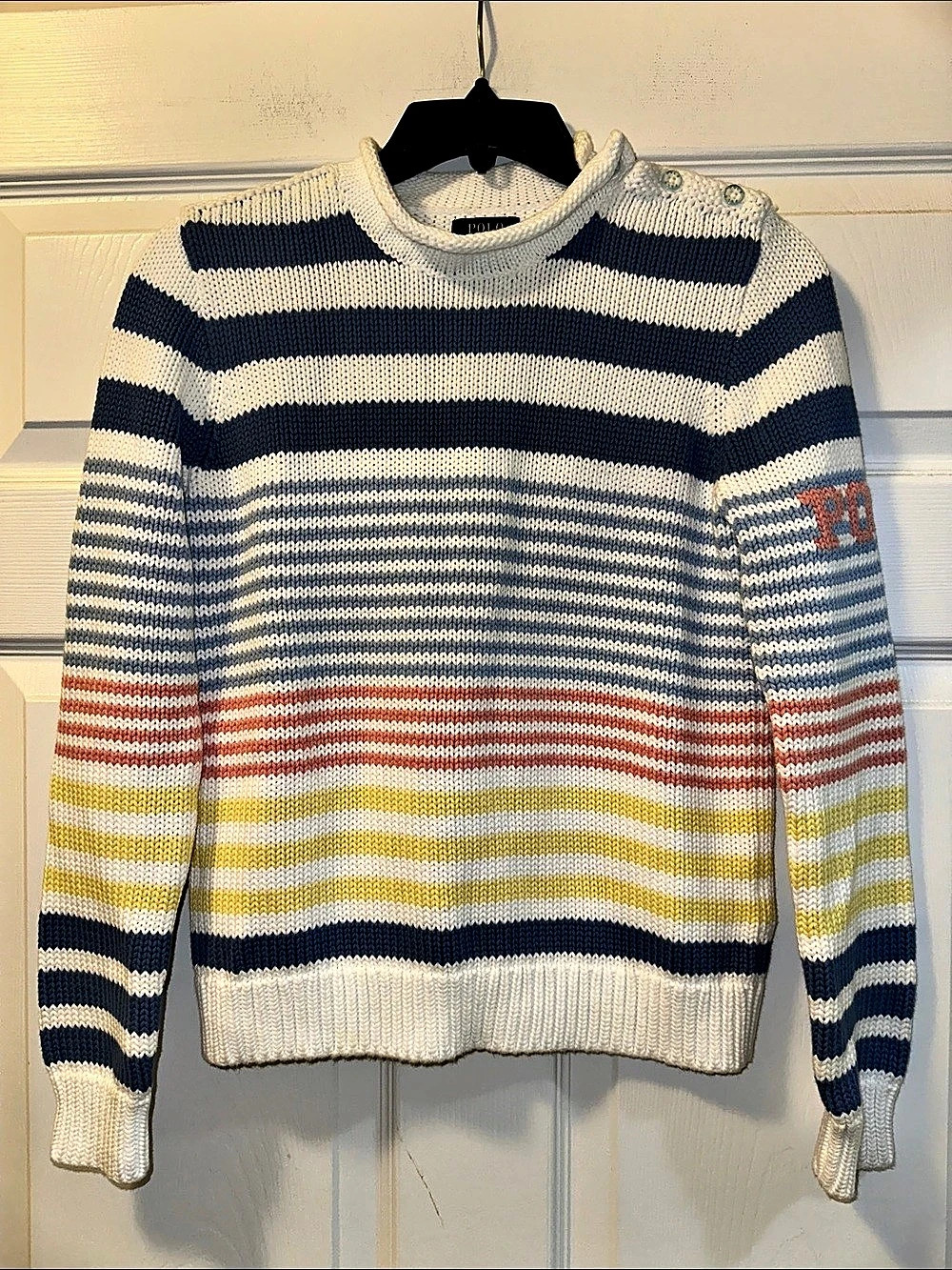 Girl’s Polo Ralph Lauren Striped Cotton Sweater - Size XL (16)